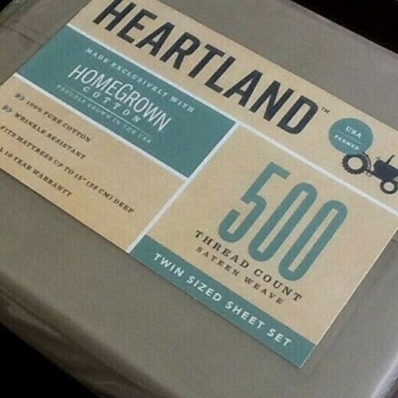 brand new KHAKI Heartland 500 TC Wrinkle Resistant 100% Cotton TWIN Sheet Set - Picture 12 of 12